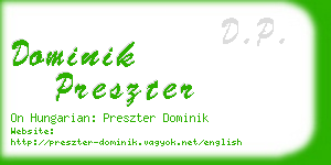dominik preszter business card